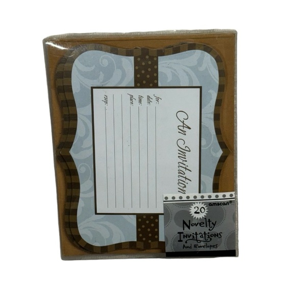 Amscan novelty invitations and envelopes. Set of 20 brand new in package! - Picture 1 of 6